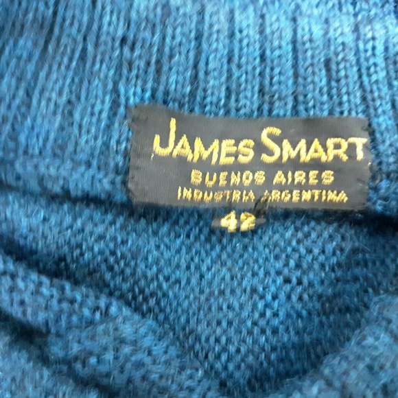 James Smart Sweater Sz 42 Solid Green Pure Wool - Picture 4 of 4